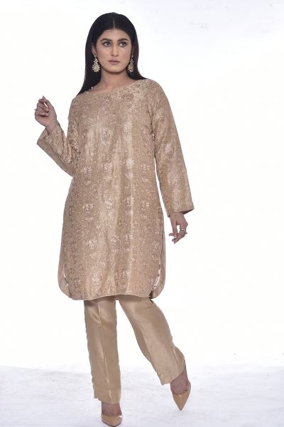 Picture of Korean Raw Silk - Short Length Shirt with Cigarette Pants