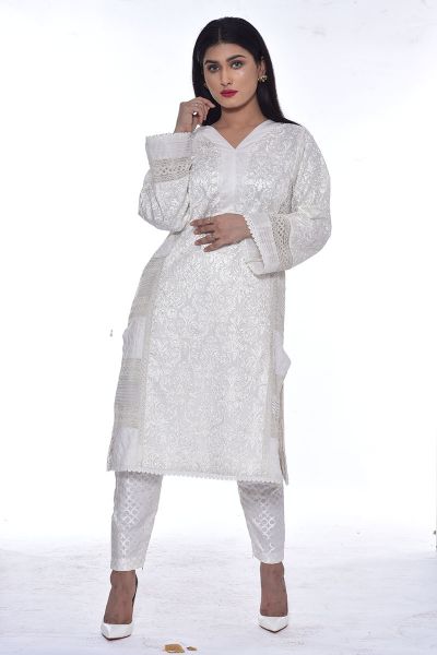 Picture of Fully Embroidered Silk Shirt and Pants 