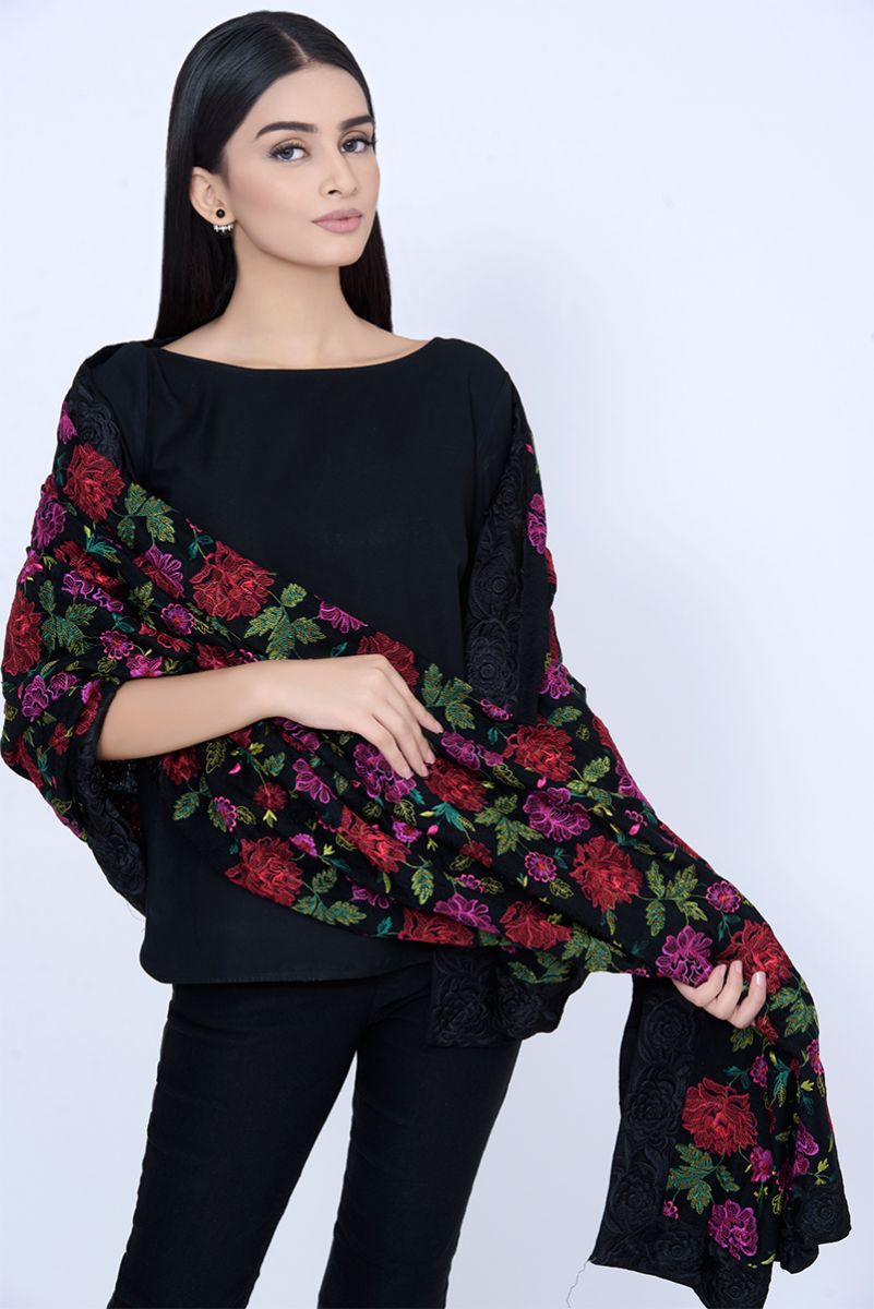 womens black pashmina shawl